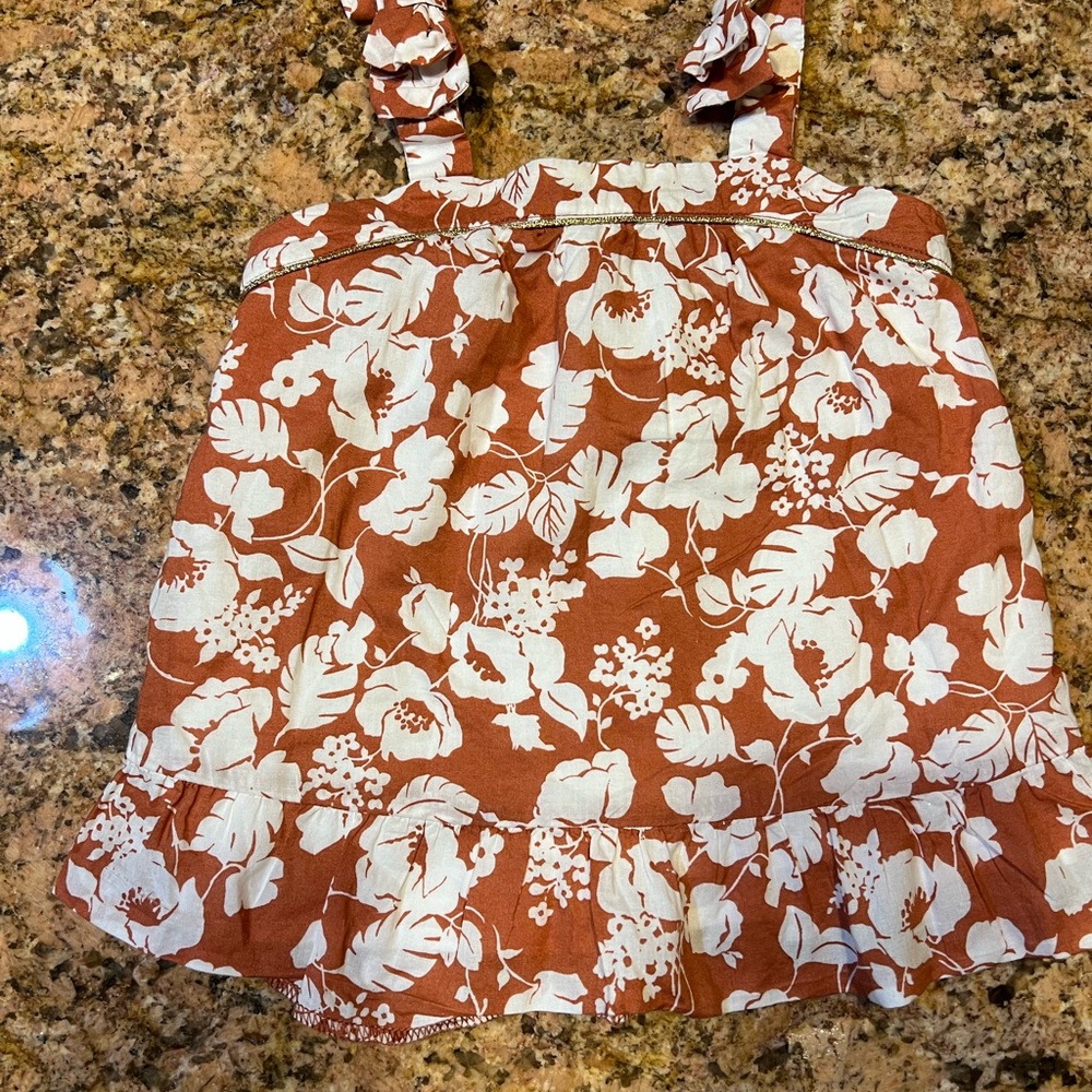 Janie and Jack girls floral summer top pre owned gently used  size 3T